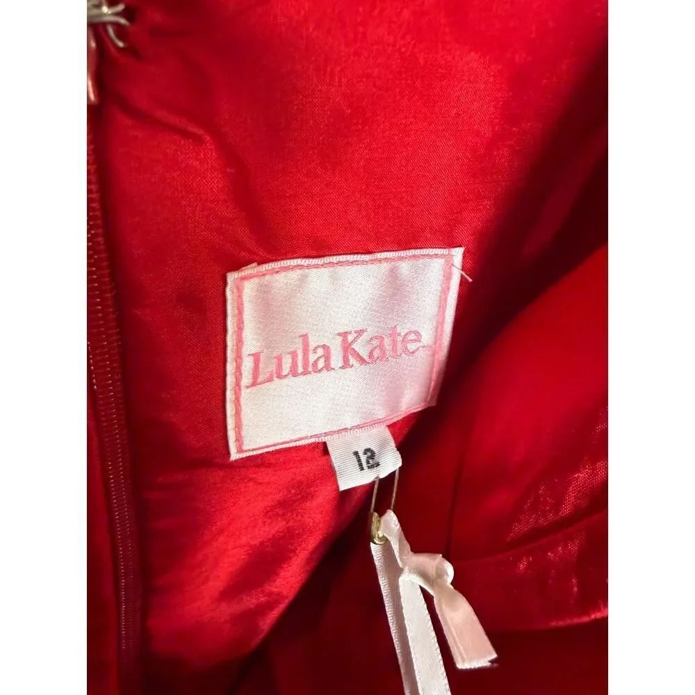 Nwt Lulakate Red Silk Mini Dress With Sash Women’s Sz. 12 — image 4 of 6